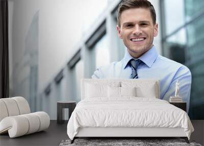 young corporate man posing confidently Wall mural