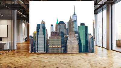 Panoramic view of Manhattan New York skyline no background PNG Wall mural