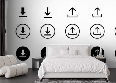 download and upload icon. download icon files. software download icon . web icon set . icons collect Wall mural