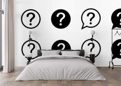 Question marks Icon. Bubble question icon. Question mark symbol on isolated white background. Set related to question marks. Wall mural