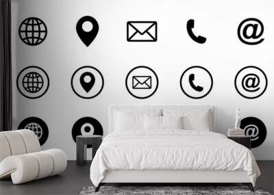 Web icon set. Contact and web icons set. Website set icon vector. Wall mural