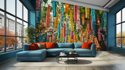 Tanabata (Star Festival). The image of the Star Festival. The design of the festival. Wall mural