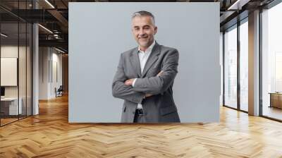 Confident businessman portrait Wall mural