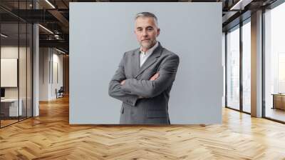 confident businessman posing Wall mural