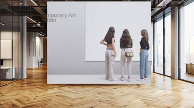 People at the contemporary art exhibition Wall mural