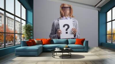 Portrait of woman with blurred face Wall mural