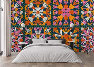 Just let me finish this row, pattern illustration Wall mural