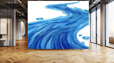 a beautiful blue river flowing through a green landscape Wall mural