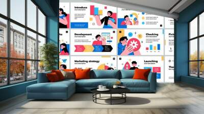 Presentation and slide layout background. Design template with business people. Use for business annual report, flyer, marketing, leaflet, advertising, brochure, modern style. Vector illustration Wall mural