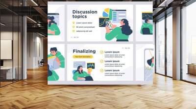 Presentation and slide layout background. Design template with business people. Use for business annual report, flyer, marketing, leaflet, advertising, brochure, modern style. Vector Wall mural