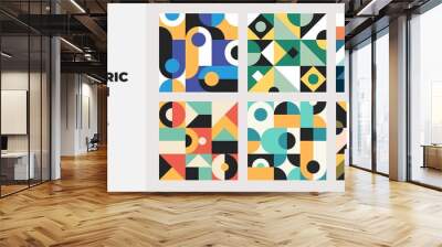 Set of Retro Abstract Geometric pattern designs. Applicable for Placards, Books, Posters, Flyers Banner etc. Wall mural