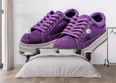 purple shoes isolated on a white background Wall mural