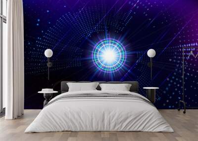 abstract virtual space technology background. Wall mural