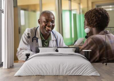 African doctor explaining diagnosis to patient Wall mural