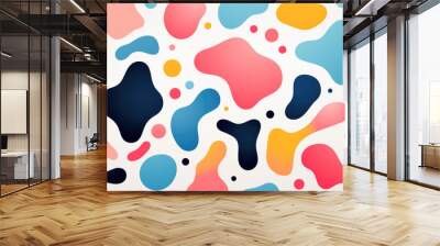 Colorful doodle shape seamless pattern Wall mural