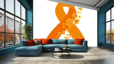 National Bullying Prevention Month October web banner. Orange support and awareness ribbon symbol. Vector illustration Wall mural