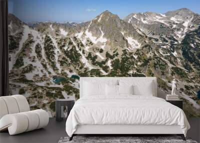 Aerial view of Pirin Mountain near Popovo Lake, Bulgaria Wall mural