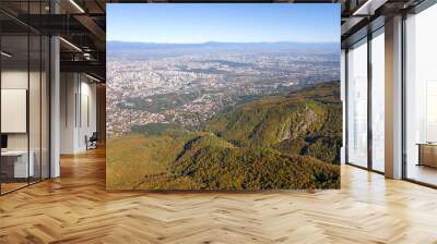 Aerial view of Vitosha Mountain at Kopititoto area, Bulgaria Wall mural