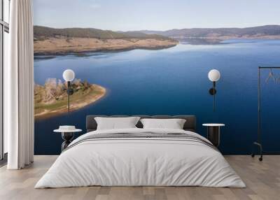 Amazing Aerial view of Batak Reservoir, Bulgaria Wall mural