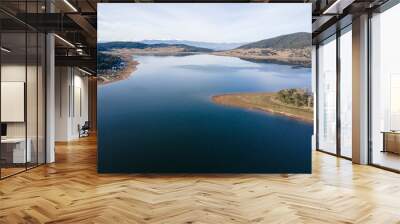 Amazing Aerial view of Batak Reservoir, Bulgaria Wall mural