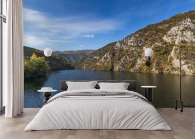 Autumn ladscape from dam of The Krichim Reservoir, Rhodopes Mountain, Plovdiv Region, Bulgaria Wall mural