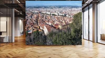 Panoramic view of city of Nice, France Wall mural