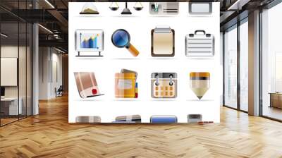 Realistic Business and office vector icon set Wall mural