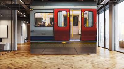 subway train in subway underground Wall mural