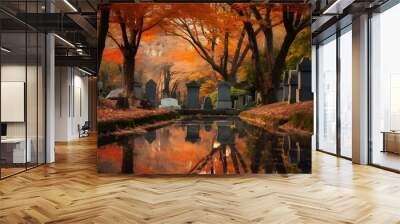 Beautiful autumn illustration Wall mural