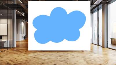 Cloud hand painted with brush. Doodle cloud icon. Png clipart isolated on transparent background Wall mural