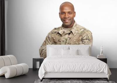 Smiling Serviceman With His Arms Crossed Wall mural