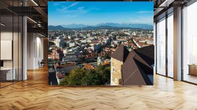 Ljubljana, Blick von der Burg nach Norden Wall mural