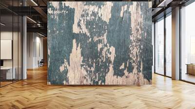 old wooden board with the remains of paint. selective Focus Wall mural