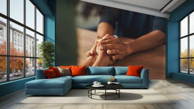 Man holding his girlfriend's hand Wall mural