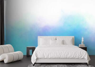 Abstract background white and blue water color, Hand painted background.
 Wall mural