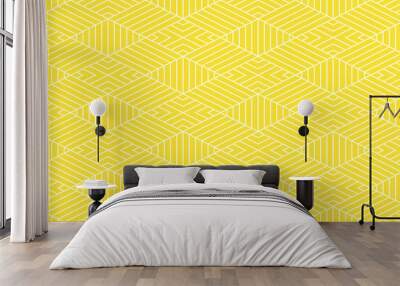 Background pattern seamless geometric abstract yellow color vector. Summer background design. Wall mural