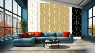 Background pattern seamless geometric line abstract gold luxury color vector. Christmas background. Wall mural