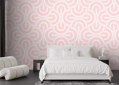 Background pattern seamless modern abstract sweet pink round rectangle circle and line vector design. Wall mural