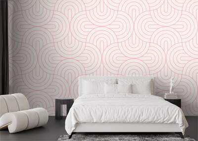 Backgrounds pattern seamless geometric sweet pink circle abstract and line vector design. Pastel color background. Wall mural