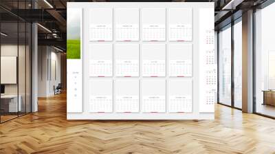 Calendar 2025, calendar 2026 week start Sunday corporate design template vector. Desk calendar 2026. Sample image with mesh. Wall mural