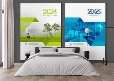 Cover design annual report business catalog company profile brochure magazine flyer booklet poster banner. A4 template design element cover vector. Sample image create with gradient mesh tool. Wall mural