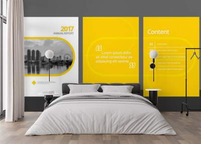 Cover design for annual report or business catalog, magazine, flyer, booklet and content page template. Brochure template layout. A4 cover vector EPS-10 sample image with Gradient Mesh. Wall mural