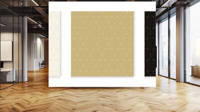 Luxury gold background pattern seamless geometric line circle abstract design vector. Wall mural