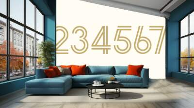 Numbers luxury gold color design 0 1 2 3 4 5 6 7 8 9 zero one two three four five six seven eight nine Wall mural