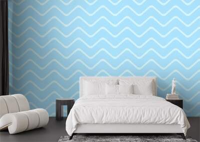 Pattern wave seamless sweet blue two tone colors. Chevron stripe abstract background vector. Wall mural