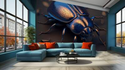 bug on a black background wild animal in nature Wall mural