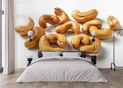 cashew nuts isolated on white Wall mural