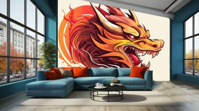 red dragon head tattoo Wall mural