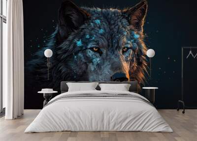 wolf head portrait wallpaper background Wall mural