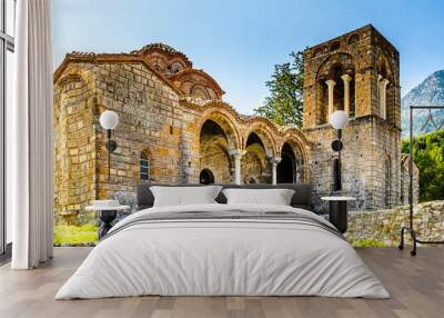 The Byzantine church of Agia Sofia in Mystras, Peloponnese, Greece. Wall mural